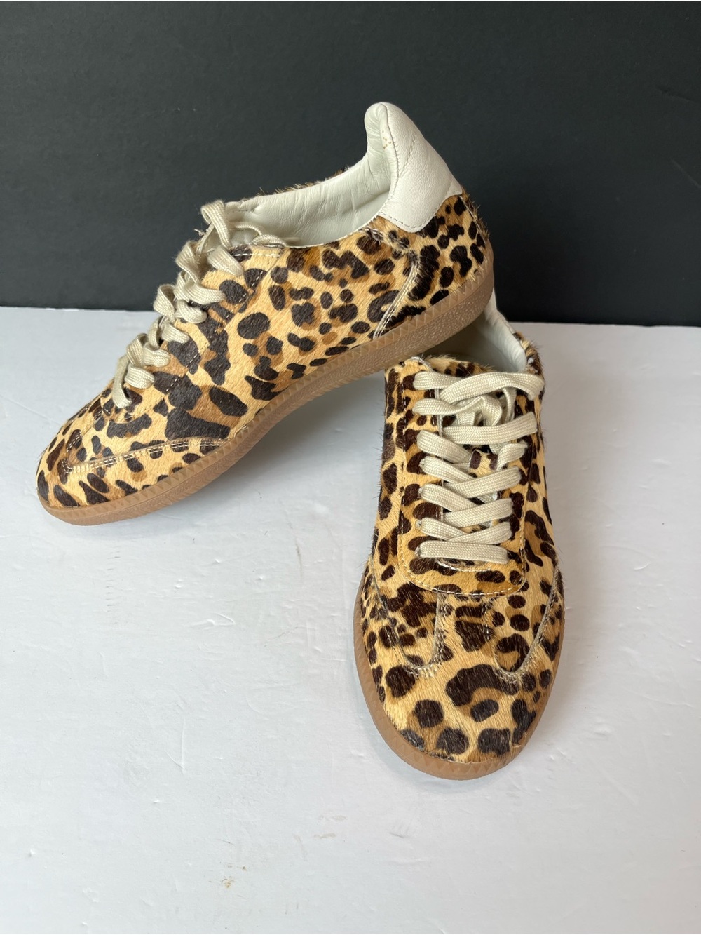Leopard Print Athletic Sneakers for Women - Tan/Cream